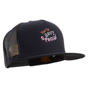 You're Berry Special Embroidered 5 Panel Mesh Trucker Snapback Cap - Black OSFM