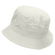 Lilac Flower Embroidered Bucket Hat - White OSFM