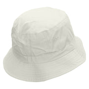 Lilac Flower Embroidered Bucket Hat - White OSFM