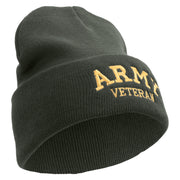 Army Veteran Letters Embroidered 12 Inch Long Knitted Beanie