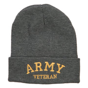 Army Veteran Letters Embroidered Long Beanie