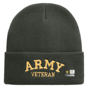 Army Veteran Letters Embroidered 12 Inch Long Knitted Beanie