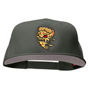 Angry Pizza Monstor Embroidered Prostyle Snapback - Charcoal OSFM