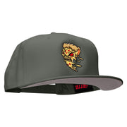 Angry Pizza Monstor Embroidered Prostyle Snapback - Charcoal OSFM