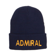 Admiral Military Embroidered Long Beanie