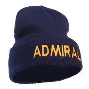 Admiral Military Embroidered Long Beanie