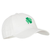 St. Patrick's Day Four Leaf Clover Embroidered Solid Cotton Low Cap