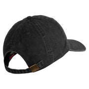 2nd Marine Division Veteran Embroidered Washed Solid Pigment Dyed Cotton Twill Brass Buckle Cap - Black OSFM