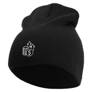 Stocks Embroidered 8 Inch Short Beanie - Black OSFM