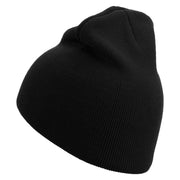 Stocks Embroidered 8 Inch Short Beanie - Black OSFM