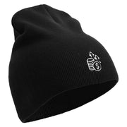 Stocks Embroidered 8 Inch Short Beanie - Black OSFM