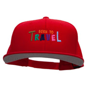 Born to Travel Embroidered Wool Blend Pro Style 2 Tone Snapback