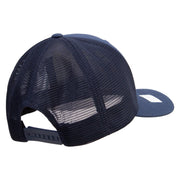 Licensed US Navy Embroidered Flexfit Mesh Trucker Cap - Navy OSFM