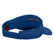 I Love Gymnastics Embroidered Cotton Twill Sun Visor - Royal OSFM