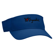 I Love Gymnastics Embroidered Cotton Twill Sun Visor - Royal OSFM