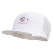 You're Berry Special Embroidered 5 Panel Mesh Trucker Snapback Cap - White OSFM