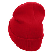 Film Roll Embroidered 12 Inch Long Knitted Beanie - Red OSFM