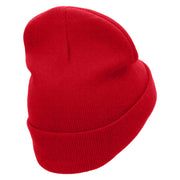 Film Roll Embroidered 12 Inch Long Knitted Beanie - Red OSFM