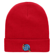 Film Roll Embroidered 12 Inch Long Knitted Beanie - Red OSFM