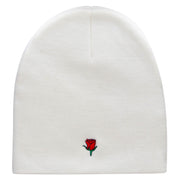 Mini Rose Logo Embroidered Short Beanie