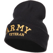 Army Veteran Letters Embroidered Long Beanie