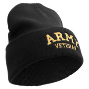 Army Veteran Letters Embroidered 12 Inch Long Knitted Beanie