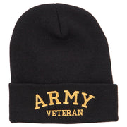 Army Veteran Letters Embroidered Long Beanie