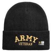 Army Veteran Letters Embroidered 12 Inch Long Knitted Beanie