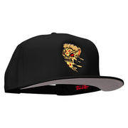 Angry Pizza Monstor Embroidered Prostyle Snapback - Black OSFM