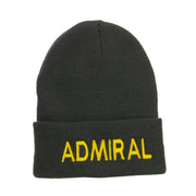 Admiral Military Embroidered Long Beanie