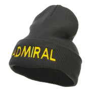 Admiral Military Embroidered Long Beanie