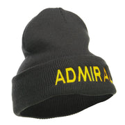 Admiral Military Embroidered Long Beanie