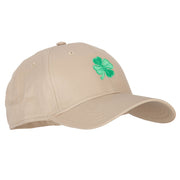 St. Patrick's Day Four Leaf Clover Embroidered Solid Cotton Low Cap