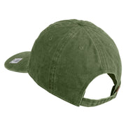 2nd Marine Division Veteran Embroidered Washed Solid Pigment Dyed Cotton Twill Brass Buckle Cap - Olive OSFM