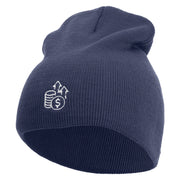 Stocks Embroidered 8 Inch Short Beanie - Navy OSFM