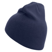 Stocks Embroidered 8 Inch Short Beanie - Navy OSFM