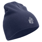 Stocks Embroidered 8 Inch Short Beanie - Navy OSFM