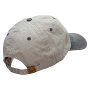 Crescent Moon With Flowers Embroidered Pigment Dyed Wash Cap