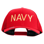 Licensed US Navy Embroidered Flexfit Mesh Trucker Cap - Red OSFM