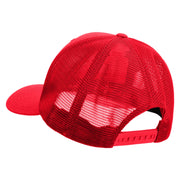 Licensed US Navy Embroidered Flexfit Mesh Trucker Cap - Red OSFM