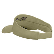 I Love Gymnastics Embroidered Cotton Twill Sun Visor - Khaki OSFM