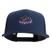 You're Berry Special Embroidered 5 Panel Mesh Trucker Snapback Cap - Navy OSFM