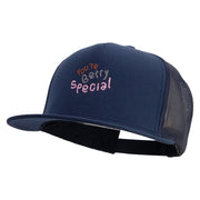 You're Berry Special Embroidered 5 Panel Mesh Trucker Snapback Cap - Navy OSFM