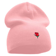 Mini Rose Logo Embroidered Short Beanie