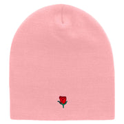 Mini Rose Logo Embroidered Short Beanie