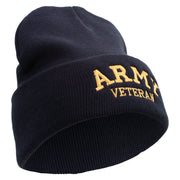 Army Veteran Letters Embroidered 12 Inch Long Knitted Beanie