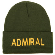 Admiral Military Embroidered Long Beanie