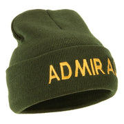 Admiral Military Embroidered Long Beanie