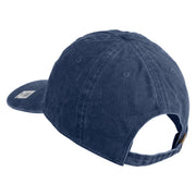 2nd Marine Division Veteran Embroidered Washed Solid Pigment Dyed Cotton Twill Brass Buckle Cap - Navy OSFM