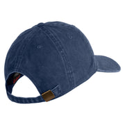 2nd Marine Division Veteran Embroidered Washed Solid Pigment Dyed Cotton Twill Brass Buckle Cap - Navy OSFM